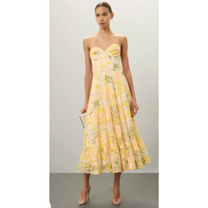 Dress The Population Yellow Floral Carina Dress